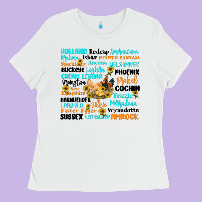 Chicken Typography Ladies Tee Designed By Artiststas