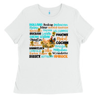 White chicken typography Ladies Tee - Artiststas