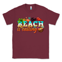 Burgundy the beach is calling Classic Tee - NancyCooperArtShop