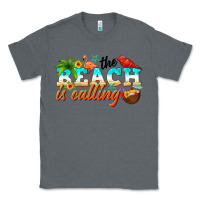 Charcoal Heather the beach is calling Classic Tee - NancyCooperArtShop