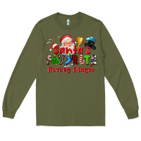 Army Green santas favorite hockey player Long Sleeve Tee - CowGirlArtShop