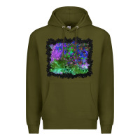 Army Green halloween skull and leopard background Premium Hoodie - BundleAndBundleShop