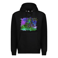 Black halloween skull and leopard background Premium Hoodie - BundleAndBundleShop