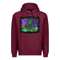 Burgundy halloween skull and leopard background Premium Hoodie - BundleAndBundleShop