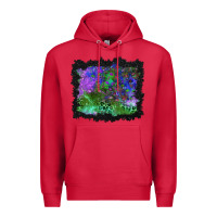 Cardinal halloween skull and leopard background Premium Hoodie - BundleAndBundleShop