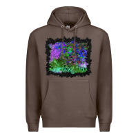 Coffee halloween skull and leopard background Premium Hoodie - BundleAndBundleShop