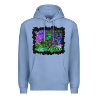 Colony Blue halloween skull and leopard background Premium Hoodie - BundleAndBundleShop