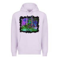 Lilac halloween skull and leopard background Premium Hoodie - BundleAndBundleShop