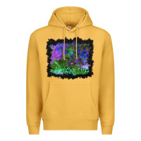 Mustard halloween skull and leopard background Premium Hoodie - BundleAndBundleShop
