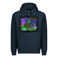 Navy halloween skull and leopard background Premium Hoodie - BundleAndBundleShop