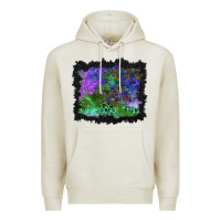 Oatmeal Heather halloween skull and leopard background Premium Hoodie - BundleAndBundleShop