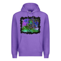 Purple halloween skull and leopard background Premium Hoodie - BundleAndBundleShop