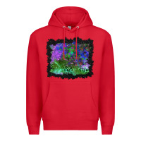 Red halloween skull and leopard background Premium Hoodie - BundleAndBundleShop