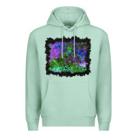 Seafoam halloween skull and leopard background Premium Hoodie - BundleAndBundleShop