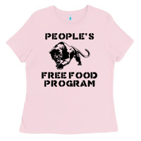 Bubblegum Pink people's free food program Ladies Tee - lanVoArt