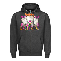 Charcoal Heather Happy Easter Zipper Hoodie - CowhideDigitalArt