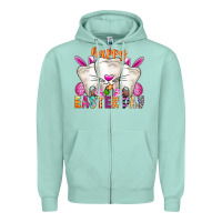 Seafoam Happy Easter Zipper Hoodie - CowhideDigitalArt