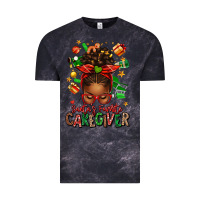 Cloud Black santas favorite caregiver afro messy bun Vintage Tee - texasbilliewilder