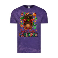 Cloud Purple santas favorite caregiver afro messy bun Vintage Tee - texasbilliewilder