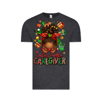 Vintage Black santas favorite caregiver afro messy bun Vintage Tee - texasbilliewilder