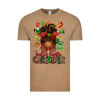 Vintage Coffee santas favorite caregiver afro messy bun Vintage Tee - texasbilliewilder