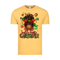 Vintage Mustard santas favorite caregiver afro messy bun Vintage Tee - texasbilliewilder