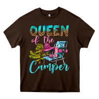 Chocolate Brown Queen Of The Camper Heavy Core Tee - BundleAndBundleShop