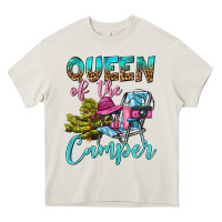 Cream Queen Of The Camper Heavy Core Tee - BundleAndBundleShop