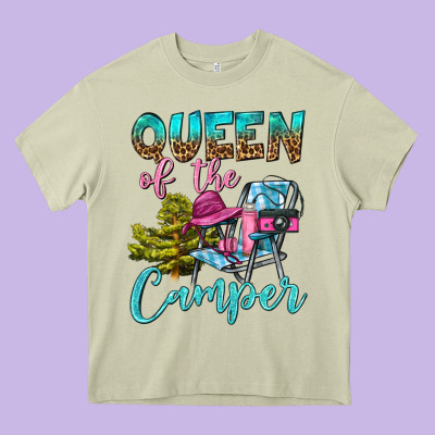 Queen Of The Camper Heavy Core Tee Designed By Bundleandbundleshop