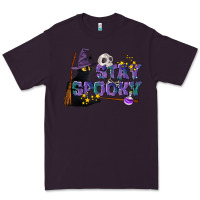 Plum Stay Spooky With Black Cat Premium Tee - LillyAllenDesigns