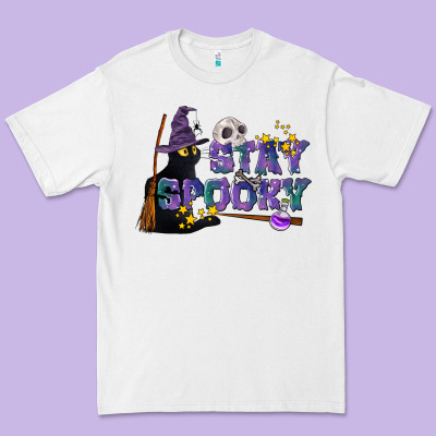 Stay Spooky With Black Cat Premium Tee Designed By Lillyallendesigns