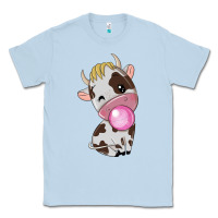 Dusty Blue cute cow Classic Tee - texasbilliewilder