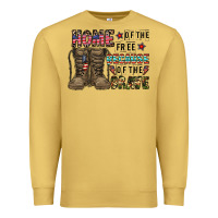 Antique Gold home of the free beacause of the brave Premium Sweatshirt - CowhideDigitalArt