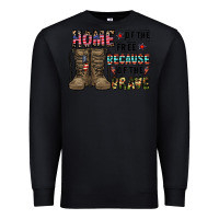 Black home of the free beacause of the brave Premium Sweatshirt - CowhideDigitalArt