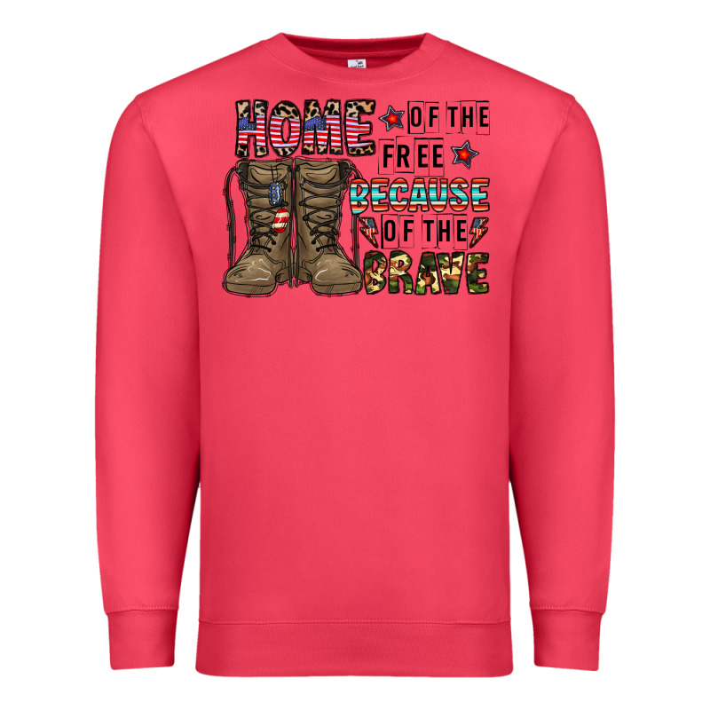 Home Of The Free Beacause Of The Brave Premium Sweatshirt by CowhideDigitalArt | Teevron