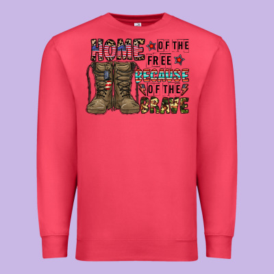 Home Of The Free Beacause Of The Brave Premium Sweatshirt Designed By Cowhidedigitalart