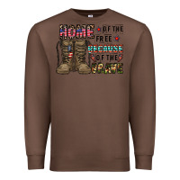 Chestnut home of the free beacause of the brave Premium Sweatshirt - CowhideDigitalArt