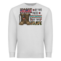 Dove Grey home of the free beacause of the brave Premium Sweatshirt - CowhideDigitalArt