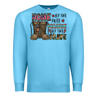 Ocean Blue home of the free beacause of the brave Premium Sweatshirt - CowhideDigitalArt