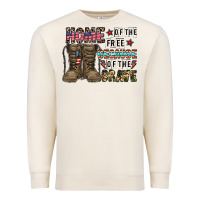 Sandshell home of the free beacause of the brave Premium Sweatshirt - CowhideDigitalArt