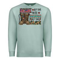 Seafoam home of the free beacause of the brave Premium Sweatshirt - CowhideDigitalArt