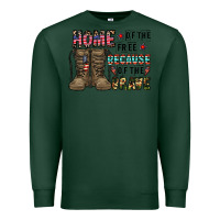 Sports Green home of the free beacause of the brave Premium Sweatshirt - CowhideDigitalArt