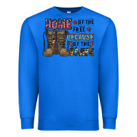 True Royal home of the free beacause of the brave Premium Sweatshirt - CowhideDigitalArt