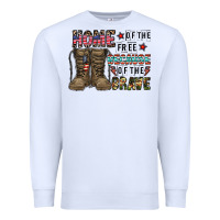 White home of the free beacause of the brave Premium Sweatshirt - CowhideDigitalArt