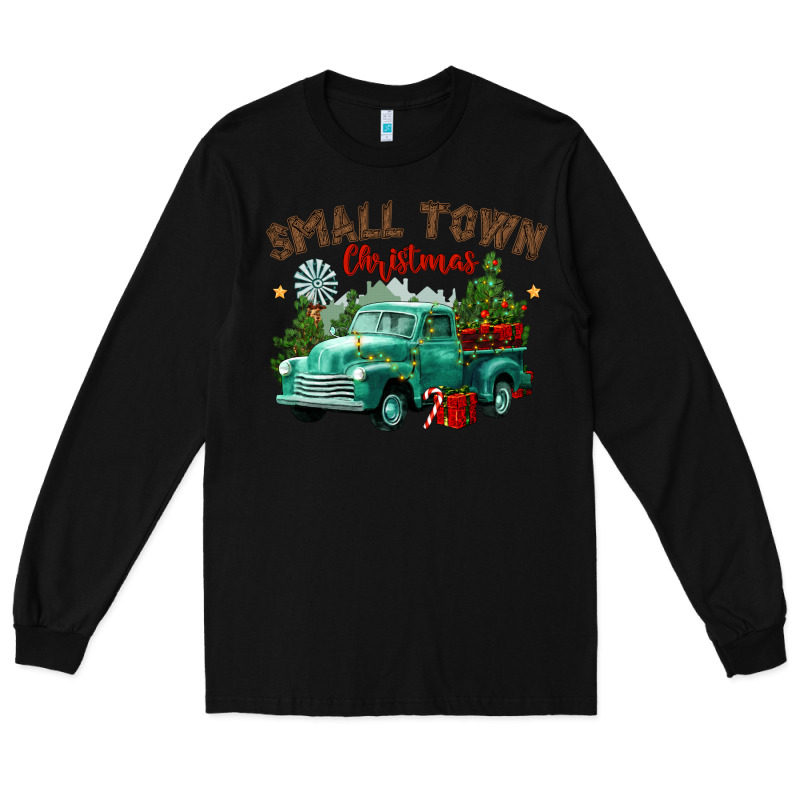 Small Town Christmas Long Sleeve Tee by CowGirlArtShop | Teevron