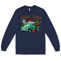 Navy small town christmas Long Sleeve Tee - CowGirlArtShop