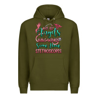 Army Green not all angels have wings some have stethoscopes Premium Hoodie - RanaPortraitStore