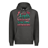 Charcoal Heather not all angels have wings some have stethoscopes Premium Hoodie - RanaPortraitStore