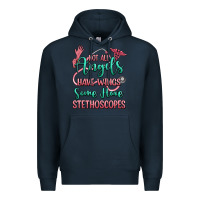 Navy not all angels have wings some have stethoscopes Premium Hoodie - RanaPortraitStore