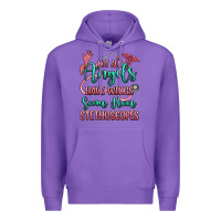Purple not all angels have wings some have stethoscopes Premium Hoodie - RanaPortraitStore